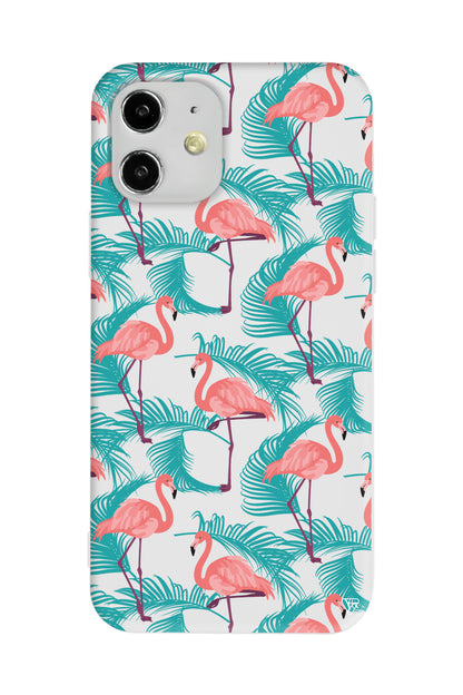 Yaz Flamingolari Lansman Model İçi Kadife Silikon Telefon Kılıfı