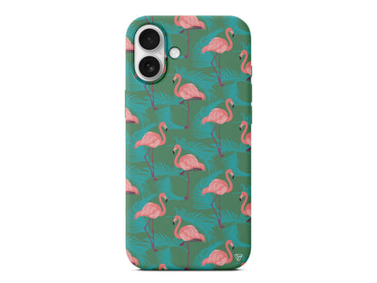 Yaz Flamingolari Lansman Model İçi Kadife Silikon Telefon Kılıfı
