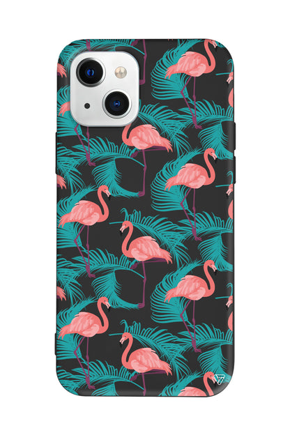 Yaz Flamingolari Lansman Model İçi Kadife Silikon Telefon Kılıfı