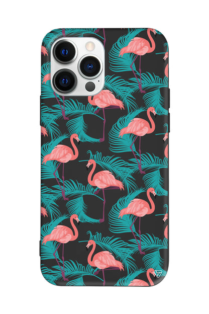 Yaz Flamingolari Lansman Model İçi Kadife Silikon Telefon Kılıfı