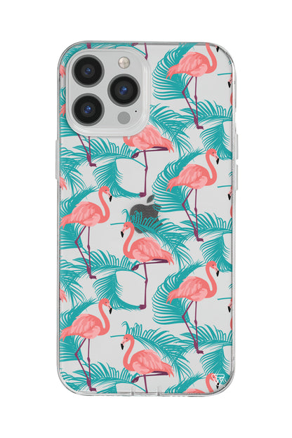 Yaz Flamingolari Lansman Model İçi Kadife Silikon Telefon Kılıfı