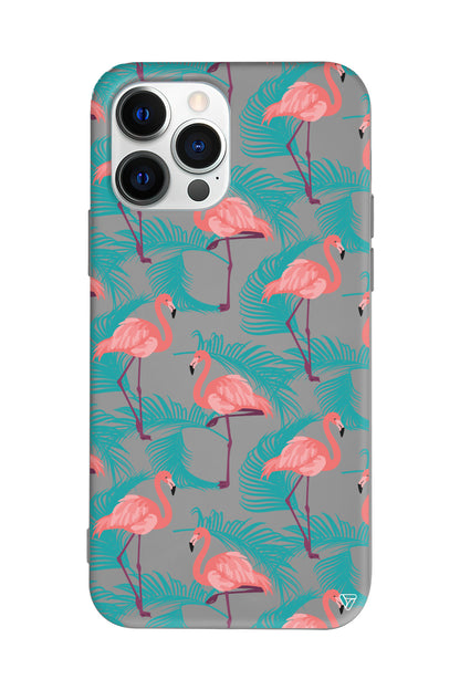 Yaz Flamingolari Lansman Model İçi Kadife Silikon Telefon Kılıfı