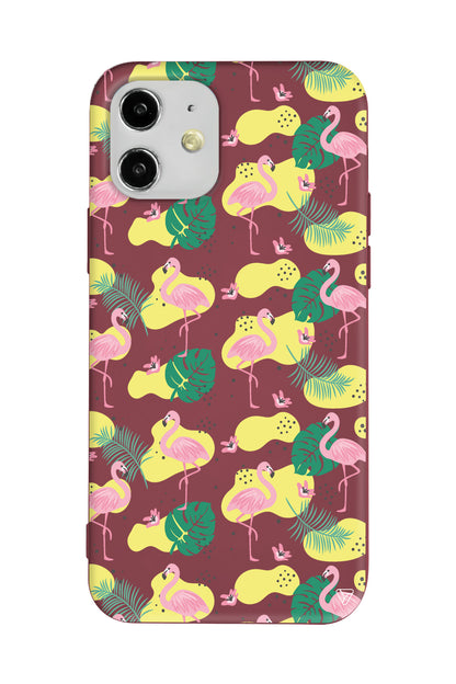 Yaz Flamingolari 2 Lansman Model İçi Kadife Silikon Telefon Kılıfı