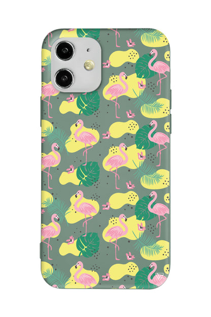 Yaz Flamingolari 2 Lansman Model İçi Kadife Silikon Telefon Kılıfı