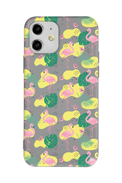 Yaz Flamingolari 2 Lansman Model İçi Kadife Silikon Telefon Kılıfı