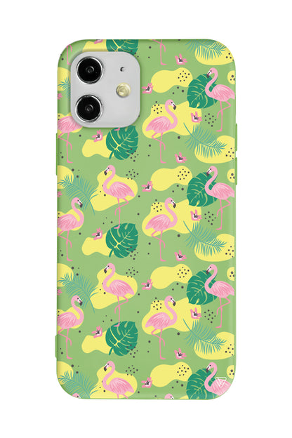 Yaz Flamingolari 2 Lansman Model İçi Kadife Silikon Telefon Kılıfı