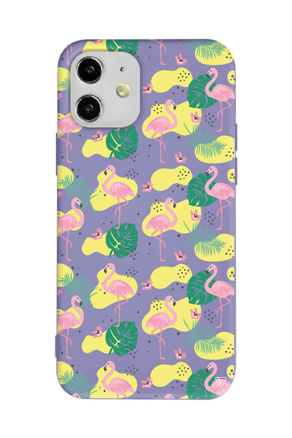 Yaz Flamingolari 2 Lansman Model İçi Kadife Silikon Telefon Kılıfı