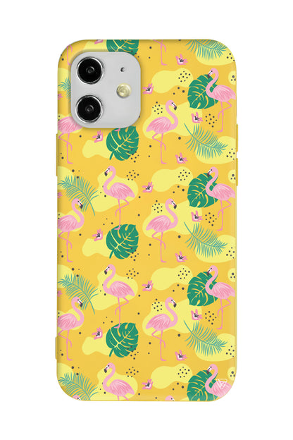 Yaz Flamingolari 2 Lansman Model İçi Kadife Silikon Telefon Kılıfı
