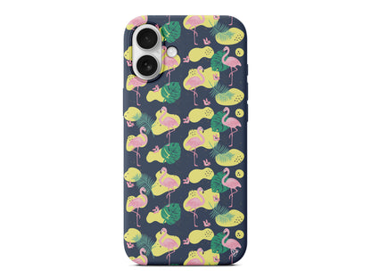 Yaz Flamingolari 2 Lansman Model İçi Kadife Silikon Telefon Kılıfı