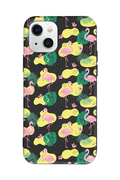 Yaz Flamingolari 2 Lansman Model İçi Kadife Silikon Telefon Kılıfı