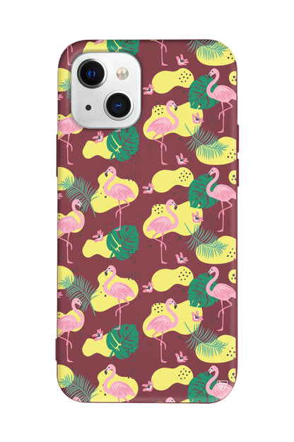 Yaz Flamingolari 2 Lansman Model İçi Kadife Silikon Telefon Kılıfı