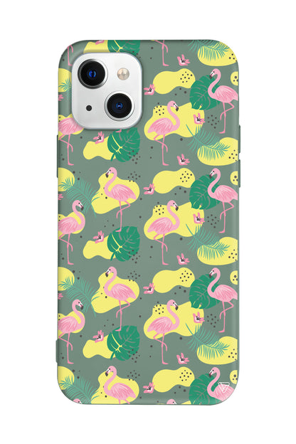 Yaz Flamingolari 2 Lansman Model İçi Kadife Silikon Telefon Kılıfı