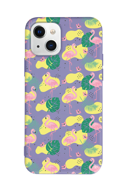 Yaz Flamingolari 2 Lansman Model İçi Kadife Silikon Telefon Kılıfı