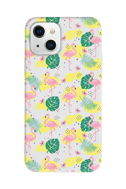 Yaz Flamingolari 2 Lansman Model İçi Kadife Silikon Telefon Kılıfı