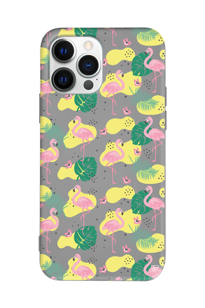 Yaz Flamingolari 2 Lansman Model İçi Kadife Silikon Telefon Kılıfı
