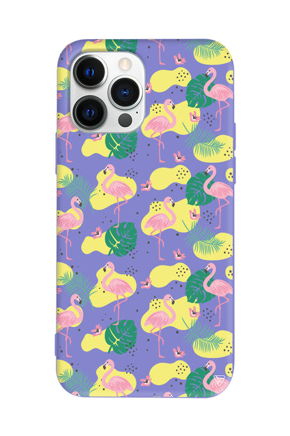 Yaz Flamingolari 2 Lansman Model İçi Kadife Silikon Telefon Kılıfı