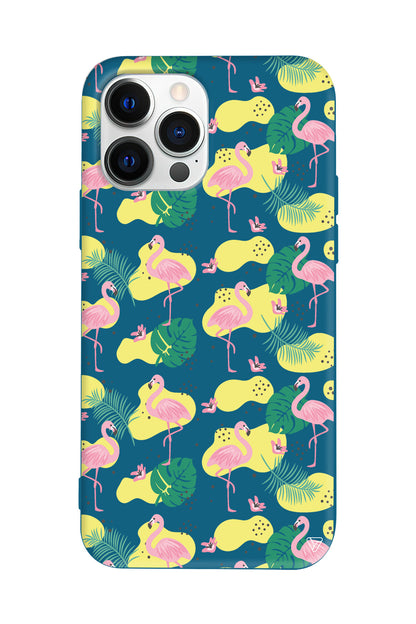 Yaz Flamingolari 2 Lansman Model İçi Kadife Silikon Telefon Kılıfı