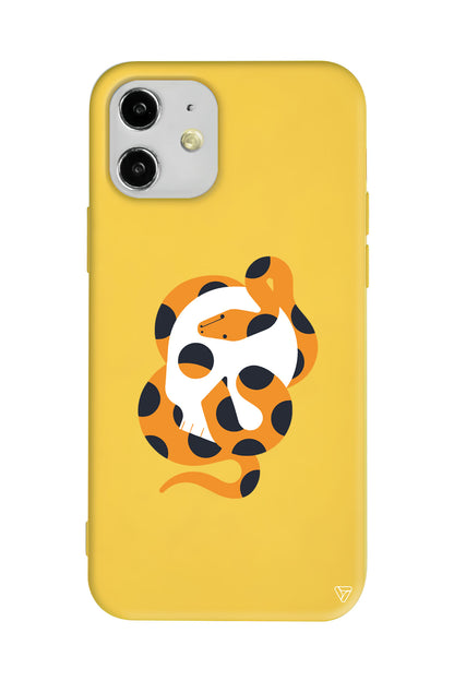 Turuncu Yilan Lansman Model İçi Kadife Silikon Telefon Kılıfı