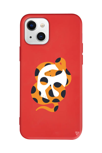 Turuncu Yilan Lansman Model İçi Kadife Silikon Telefon Kılıfı – Plus Serisine Özel