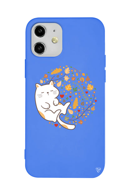 Uyuyan Kedi Lansman Model İçi Kadife Silikon Telefon Kılıfı