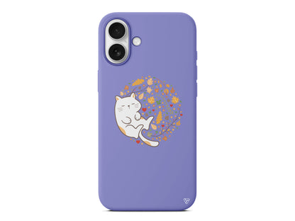 Uyuyan Kedi Lansman Model İçi Kadife Silikon Telefon Kılıfı