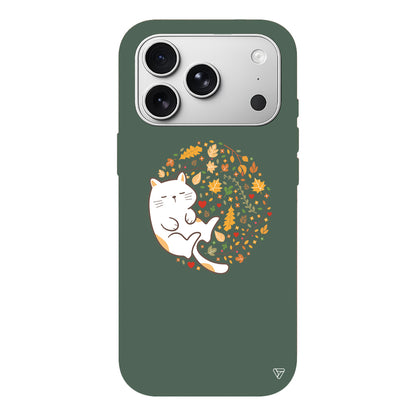 Uyuyan Kedi Lansman Model İçi Kadife Silikon Telefon Kılıfı