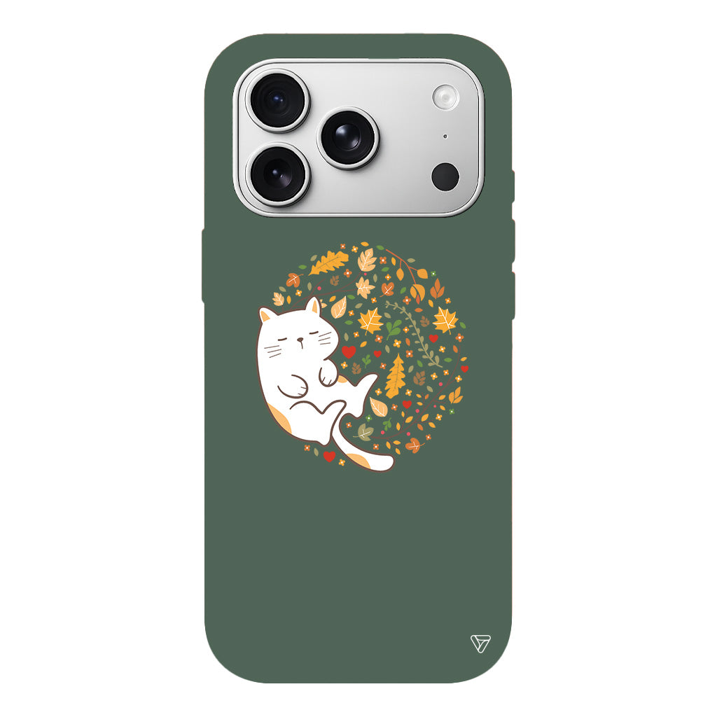 Uyuyan Kedi Lansman Model İçi Kadife Silikon Telefon Kılıfı