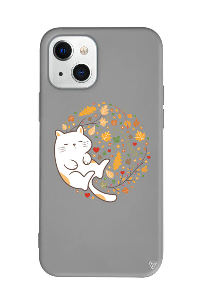 Uyuyan Kedi Lansman Model İçi Kadife Silikon Telefon Kılıfı