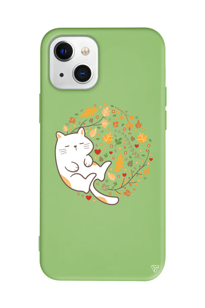 Uyuyan Kedi Lansman Model İçi Kadife Silikon Telefon Kılıfı – Plus Serisine Özel