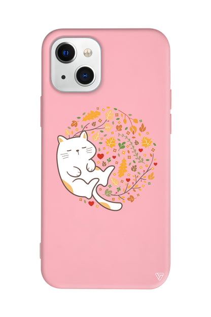 Uyuyan Kedi Lansman Model İçi Kadife Silikon Telefon Kılıfı – Plus Serisine Özel