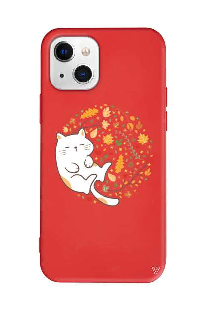 Uyuyan Kedi Lansman Model İçi Kadife Silikon Telefon Kılıfı – Plus Serisine Özel