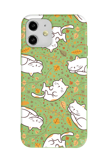 Uyuyan Kediler Lansman Model İçi Kadife Silikon Telefon Kılıfı