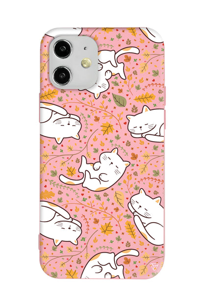 Uyuyan Kediler Lansman Model İçi Kadife Silikon Telefon Kılıfı