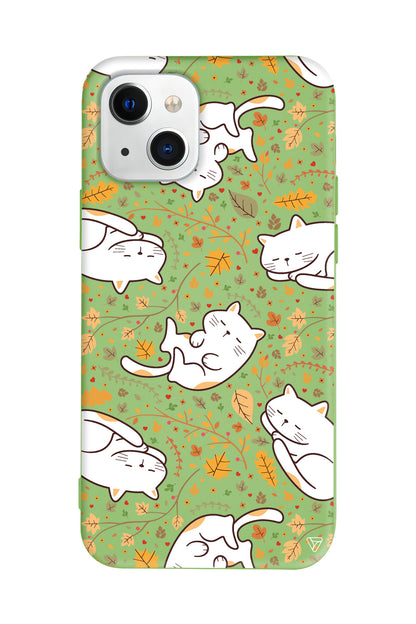 Uyuyan Kediler Lansman Model İçi Kadife Silikon Telefon Kılıfı