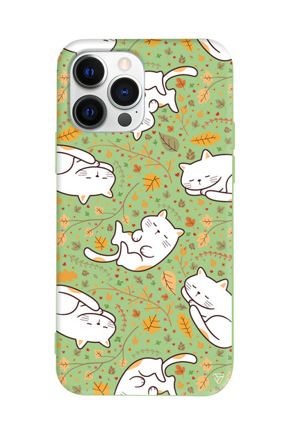 Uyuyan Kediler Lansman Model İçi Kadife Silikon Telefon Kılıfı