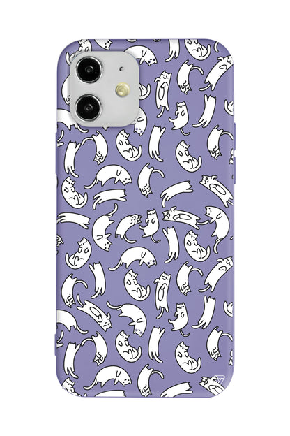 Ucusan Kediler Lansman Model İçi Kadife Silikon Telefon Kılıfı