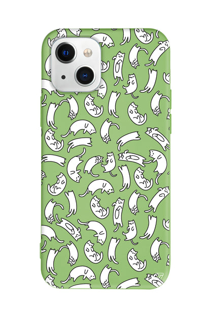 Ucusan Kediler Lansman Model İçi Kadife Silikon Telefon Kılıfı