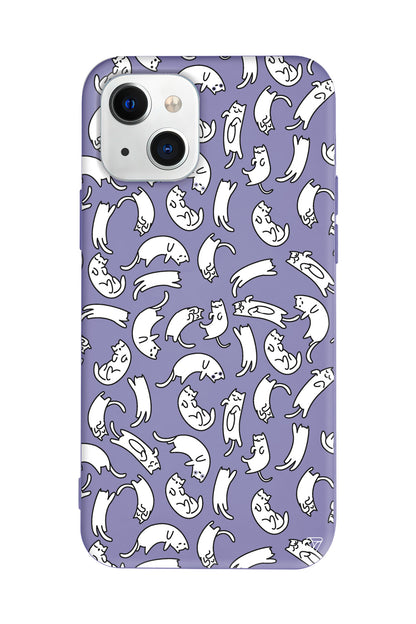 Ucusan Kediler Lansman Model İçi Kadife Silikon Telefon Kılıfı