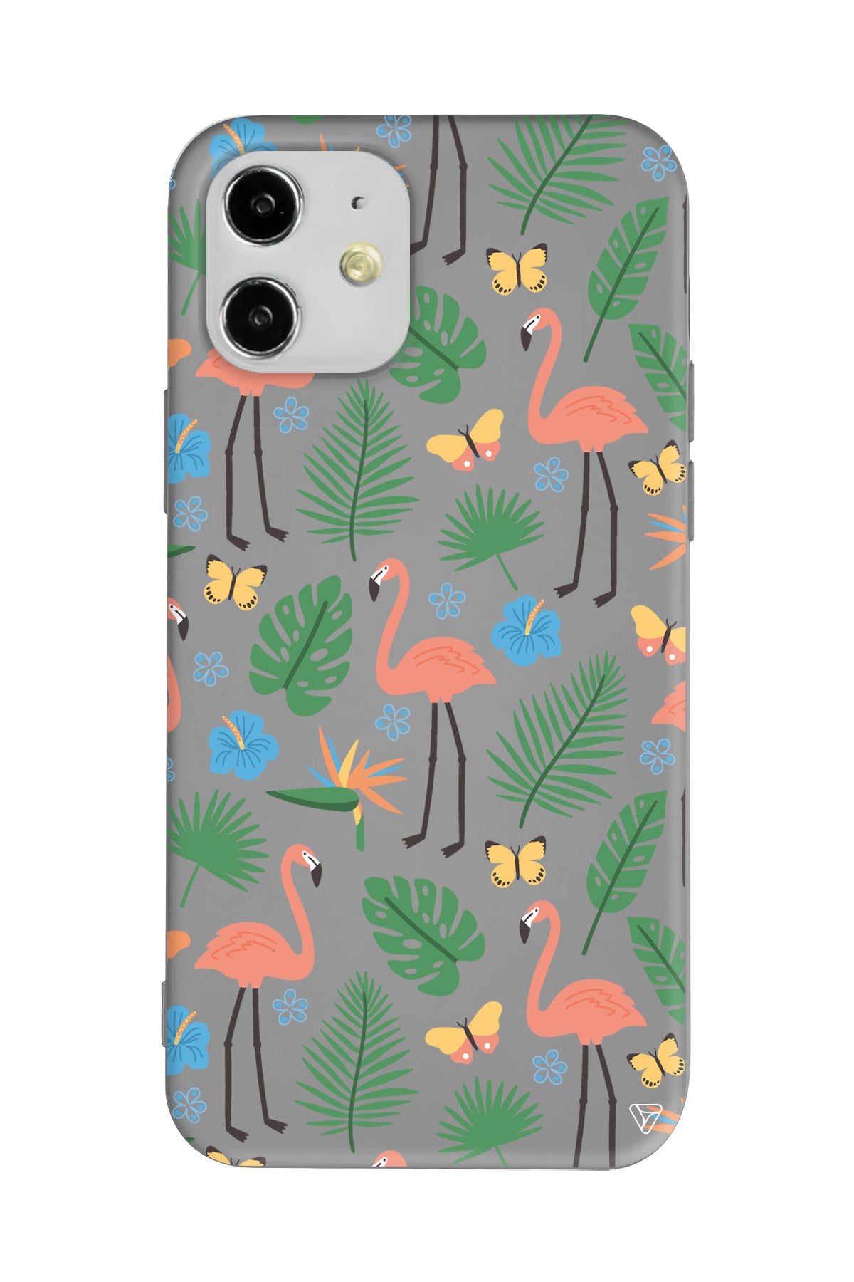 Tropik Flamingo Lansman Model İçi Kadife Silikon Telefon Kılıfı