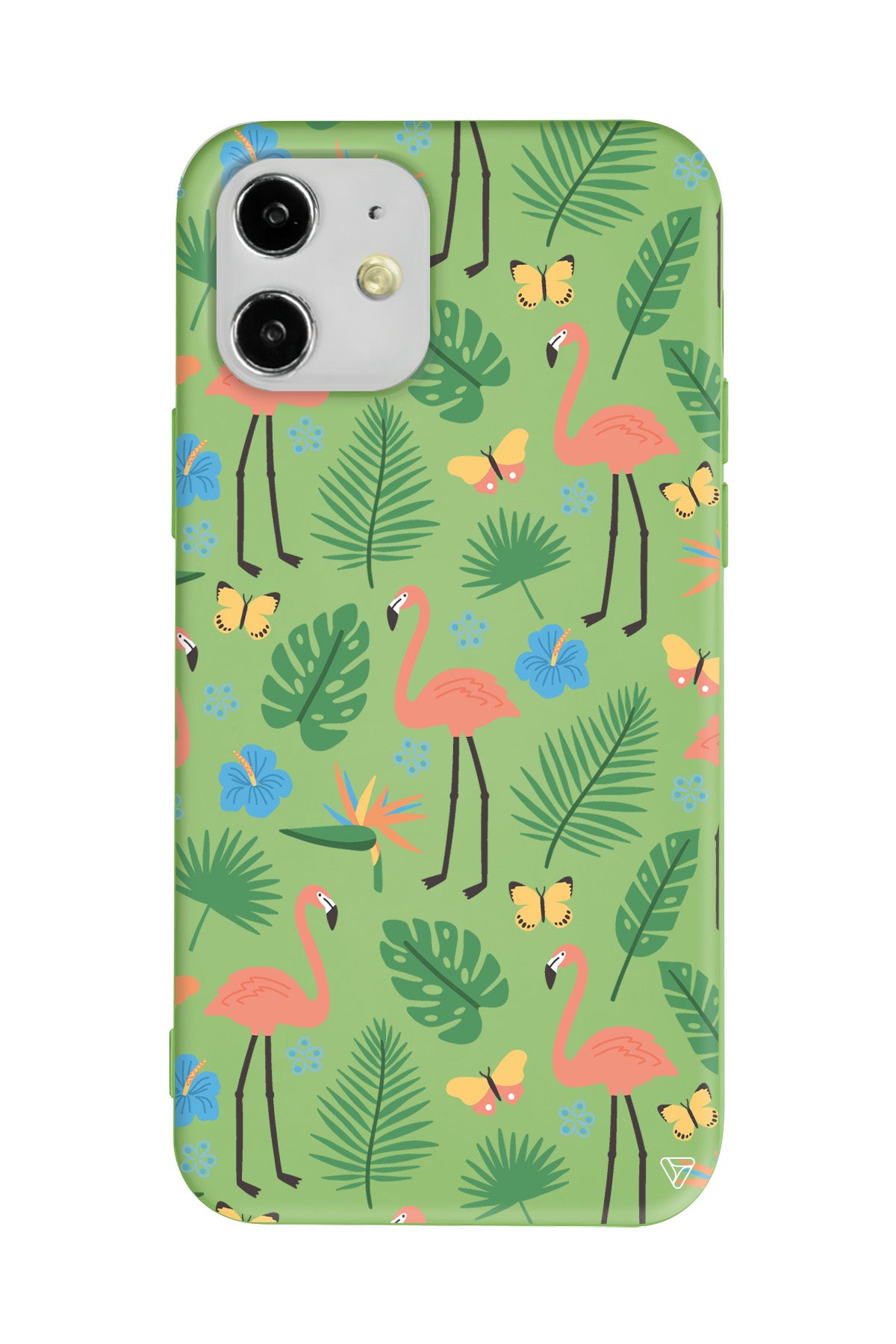 Tropik Flamingo Lansman Model İçi Kadife Silikon Telefon Kılıfı