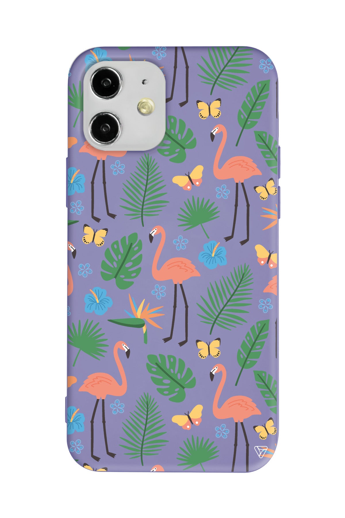 Tropik Flamingo Lansman Model İçi Kadife Silikon Telefon Kılıfı