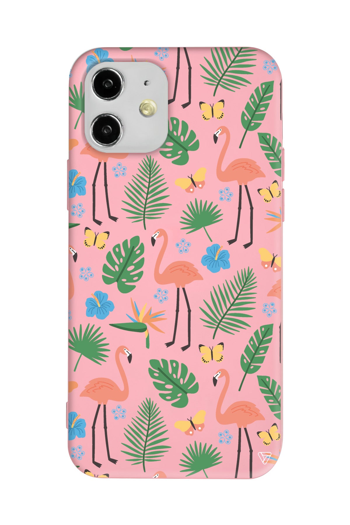 Tropik Flamingo Lansman Model İçi Kadife Silikon Telefon Kılıfı