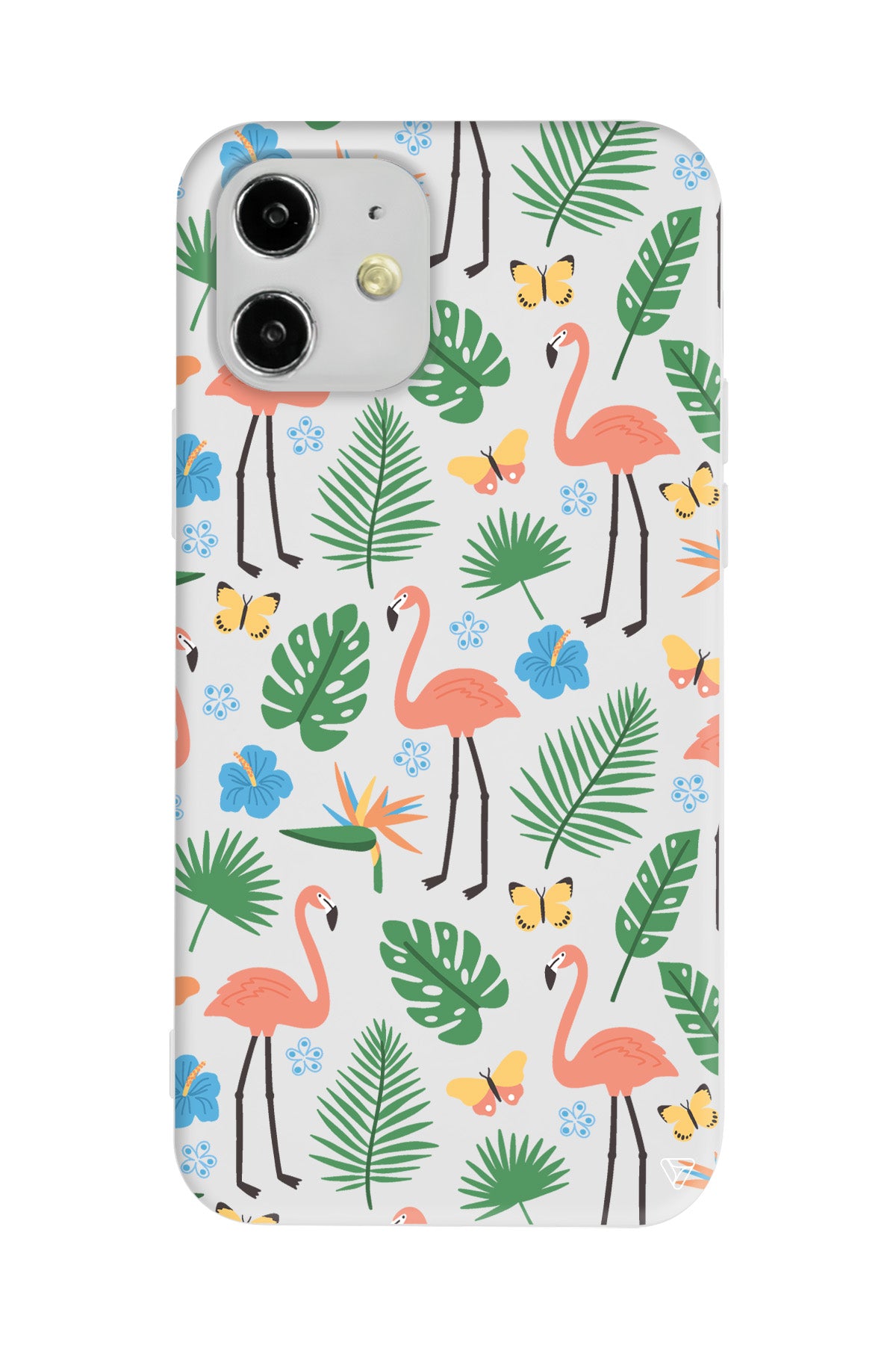 Tropik Flamingo Lansman Model İçi Kadife Silikon Telefon Kılıfı