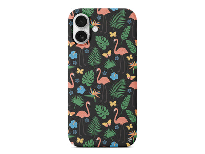 Tropik Flamingo Lansman Model İçi Kadife Silikon Telefon Kılıfı – Plus Serisine Özel