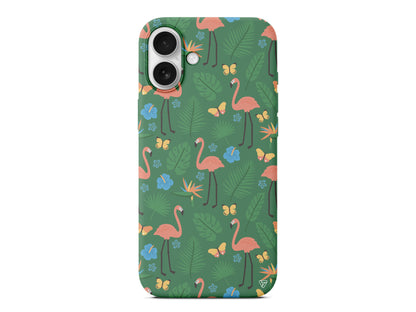 Tropik Flamingo Lansman Model İçi Kadife Silikon Telefon Kılıfı