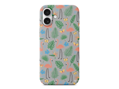 Tropik Flamingo Lansman Model İçi Kadife Silikon Telefon Kılıfı