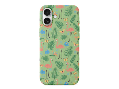 Tropik Flamingo Lansman Model İçi Kadife Silikon Telefon Kılıfı