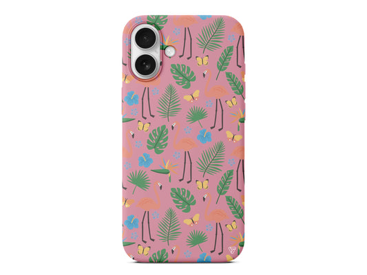 Tropik Flamingo Lansman Model İçi Kadife Silikon Telefon Kılıfı – Plus Serisine Özel