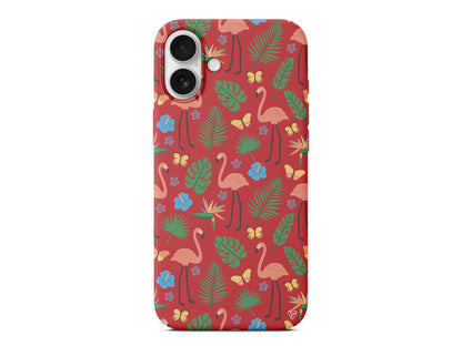 Tropik Flamingo Lansman Model İçi Kadife Silikon Telefon Kılıfı – Plus Serisine Özel