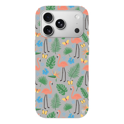 Tropik Flamingo Lansman Model İçi Kadife Silikon Telefon Kılıfı